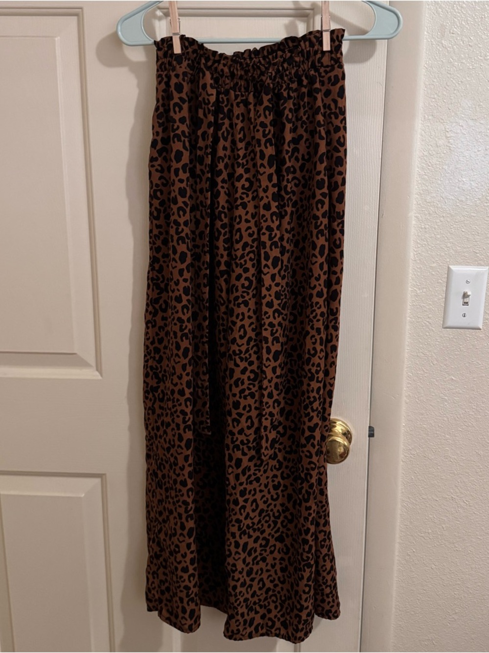 Sienna Sky Brown Leopard Print Wide Leg Pants
